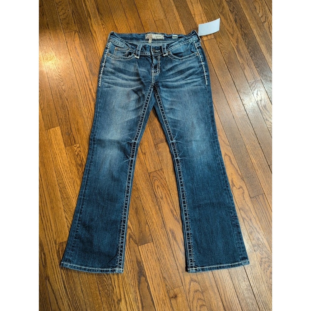 BKE Buckle‎ Culture Bootcut Light Distressed Womens Stretch Jeans 28 R Acid Fade